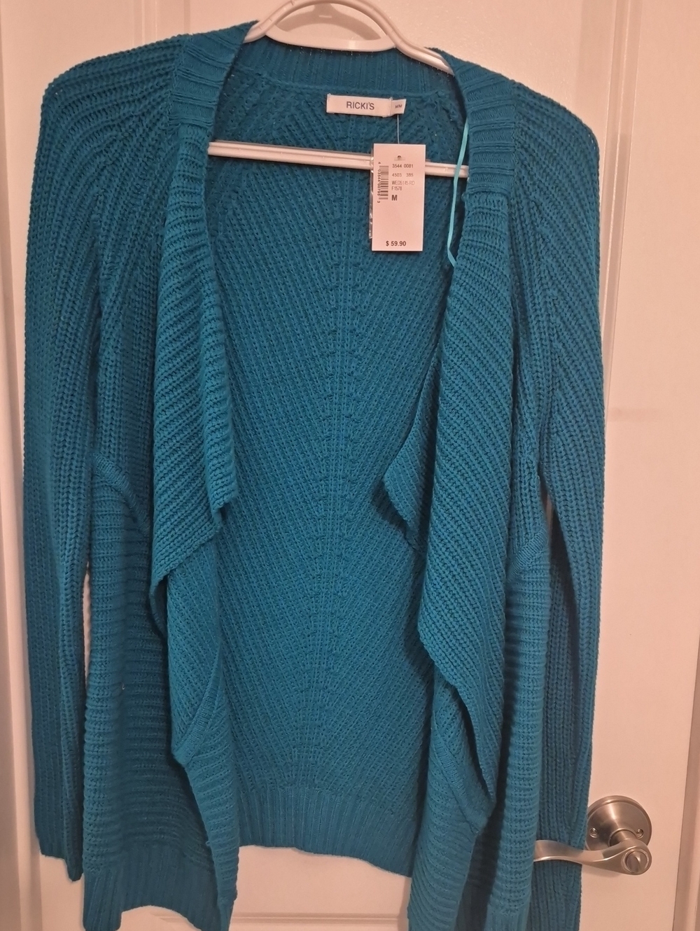 Ricki's Teal Knit Open-Front Cardigan